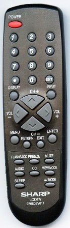SHARP 076E0SV011 TV Remote