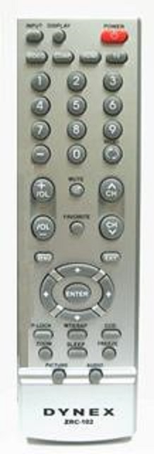 DYNEX 098TRASWANEDYA - DYNEX ZRC-102 TV Remote