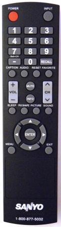 SANYO 2100C TV Remote Control