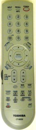 TOSHIBA CT-90158 TV Remote Control