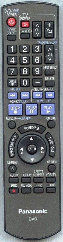 PANASONIC EUR7659T60 DVD/VCR Remote Control