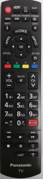 PANASONIC N2QAYB000925 Remote Control