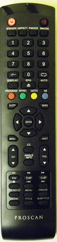 PROSCAN PLDV321300 TV/DVD Remote