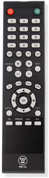 WESTINGHOUSE RMT-24 RMT24 TV Remote Control