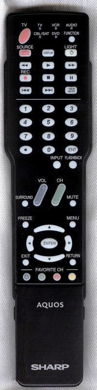SHARP RRMCGA416WJSB TV Remote