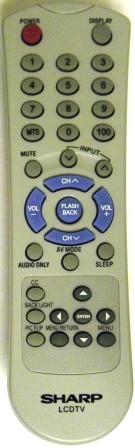 SHARP RRMCGA457WJSA Remote Control