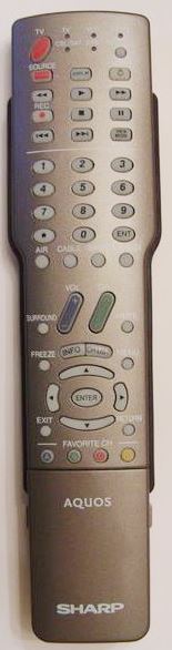 SHARP RRMCGA468WJSA - SHARP GA468WJSA Remote Control