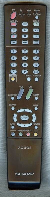 SHARP RRMCGA551WJSA - GA551WJSA Remote Control