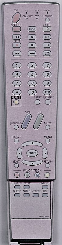 SHARP RRMCGA647WJSA - SHARP GA647WJSA Remote Control